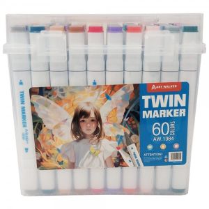 Art Walker Комплект алкохолни маркери двувърхи 60 цвята