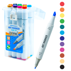 Art Marker Комплект алкохолни маркери двувърхи 12 цвята