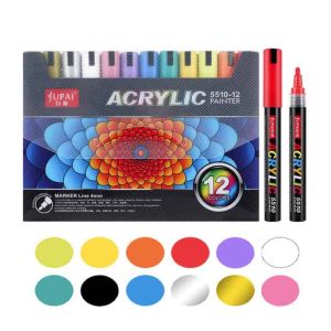 Jupai Комплект акрилни маркери 12 цвята