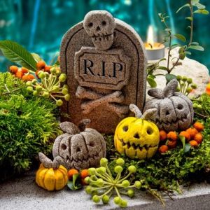 Детайл от Halloween Grave декорация, изработена с FIMOair