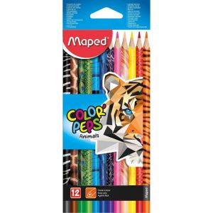 Цветни моливи Maped Color Peps  Animals 12 цвята 