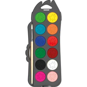 Акварелни бои Maped 12 цвята в PP кутия + четка