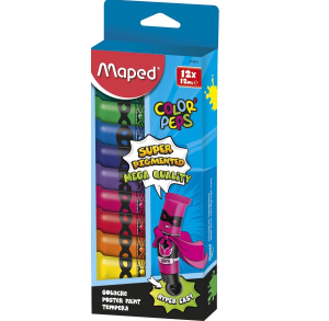 Темперни бои Maped 12 цвята в тубички 