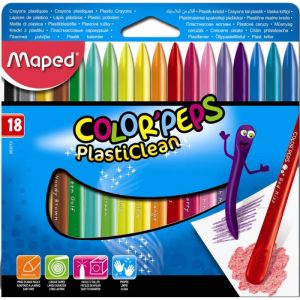 Восъчни пастели Maped Color Peps Plasticlean 18 цвята