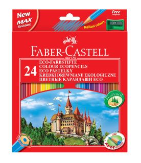 Цветни моливи Faber-Castell замък 24 цвята + острилка