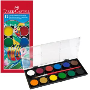  Акварелни бои Faber-Castell 12 цвята 24 мм