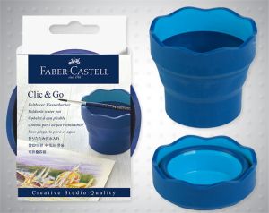 Чаша за рисуване Faber-Castell Clic&Go синя