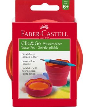 Чаша за рисуване Faber-Castell Clic&Go червена 