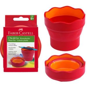 Чаша за рисуване Faber-Castell Clic&Go червена 