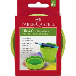 Чаша за рисуване Faber-Castell Clic&Go светло зелена