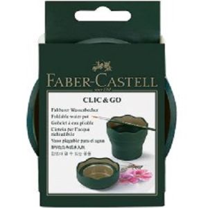 Чаша за рисуване Faber-Castell Clic&Go тъмно зелена