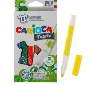 Текстилни маркери Carioca Fabric 6 цвята 