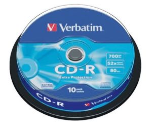 Verbatim CD-R 52X/ 700MB/ 80MIN, опаковка 10 броя