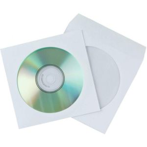 Плик за CD/DVD диск, бял, опаковка 100 броя
