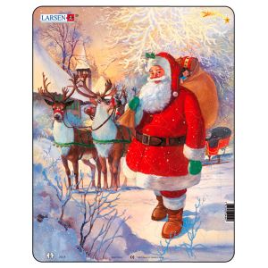 Larsen Maxi пъзел Дядо Коледа с шейна, 50 части 
