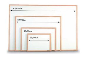 Bi-Office бяла дъска с дървена рамка, 40/60см.