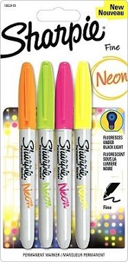 Sharpie комплект перманентни маркери 4 цвята Neon, 1884953