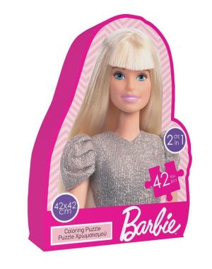 Diakakis двустранен пъзел за оцветяване Barbie 42 части, 570194