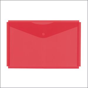 Oz прозрачна цветна папка с копче - червена, 11576