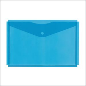 Oz прозрачна цветна папка с копче - синя, 11574