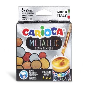 Carioca темперни бои Metallic 6 цвята, K0026