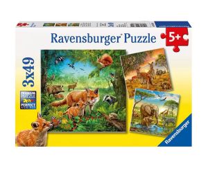 Ravensburger пъзел Животните на земята 3х49 части, 09330