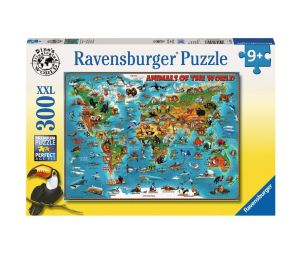 Ravensburger пъзел Карта на животните по света 300 части, 13257