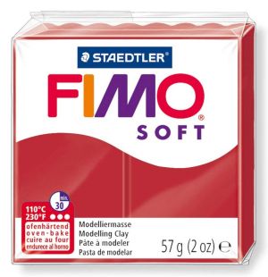 Fimo полимерна глина Soft 8020, червен №2