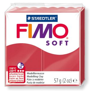Fimo полимерна глина Soft 8020, череша №26