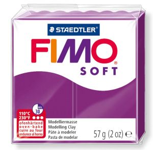 Fimo полимерна глина Soft 8020, Пурпурен №61