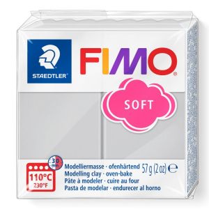 Fimo полимерна глина Soft 8020, Делфиново сив №80