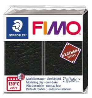 Fimo полимерна глина Leather 8010, Черен №909