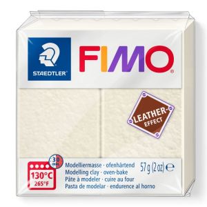 Fimo полимерна глина Leather 8010, Слонова кост №029