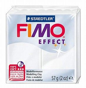 Fimo полимерна глина Effect 8020, Прозрачно бял №014