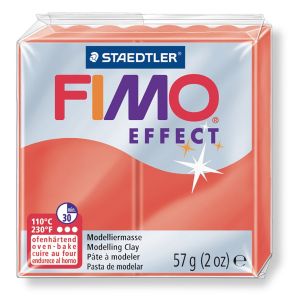 Fimo полимерна глина Effect 8020, Прозрачно червен №204